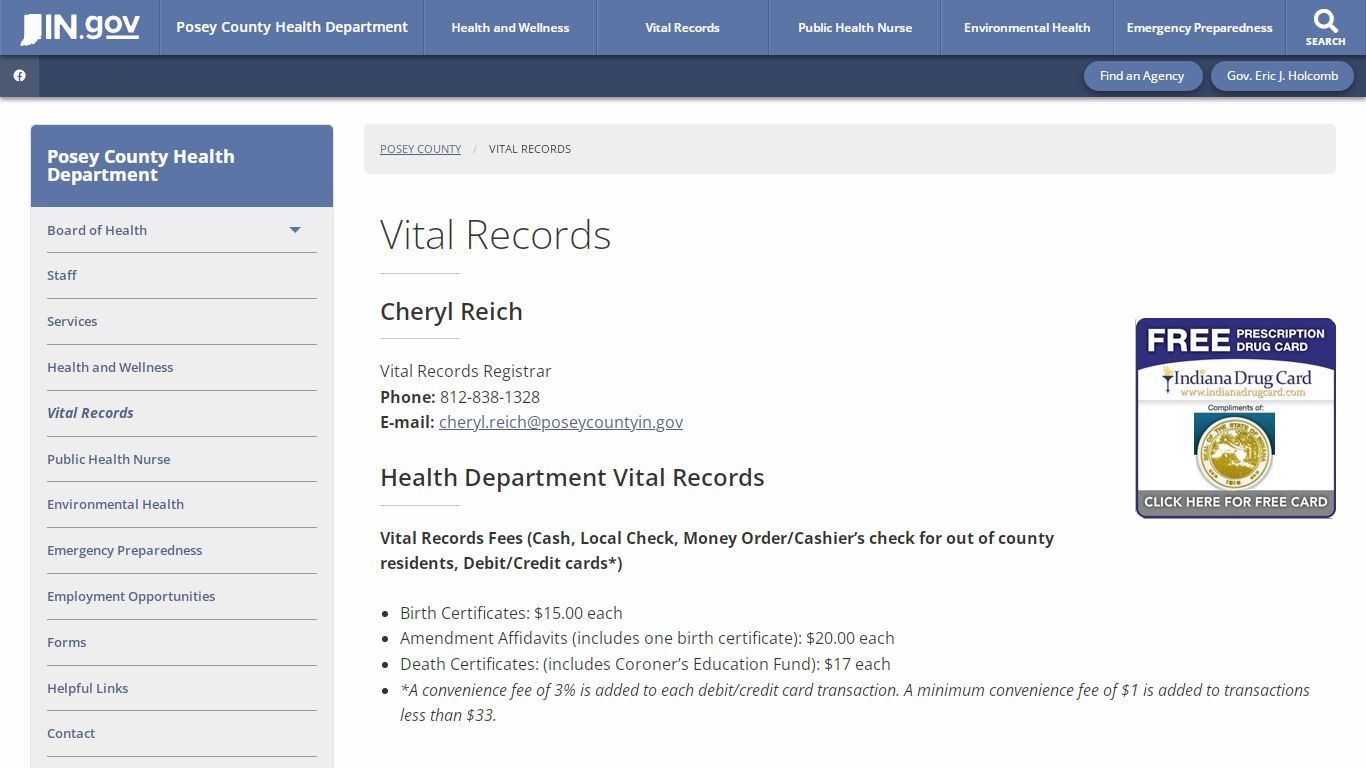 Vital Records - Posey County Government